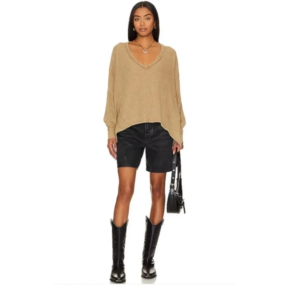 WE THE FREE PEOPLE Coraline Thermal in Olive Tapenade